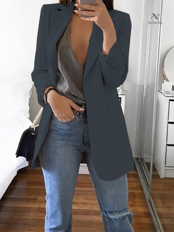 veste-femme-unie-col-releve-coupe-ajustee-1 Veste Femme Unie Col Relevé