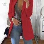 Blazer Uni Femme avec Coupe Ajustée