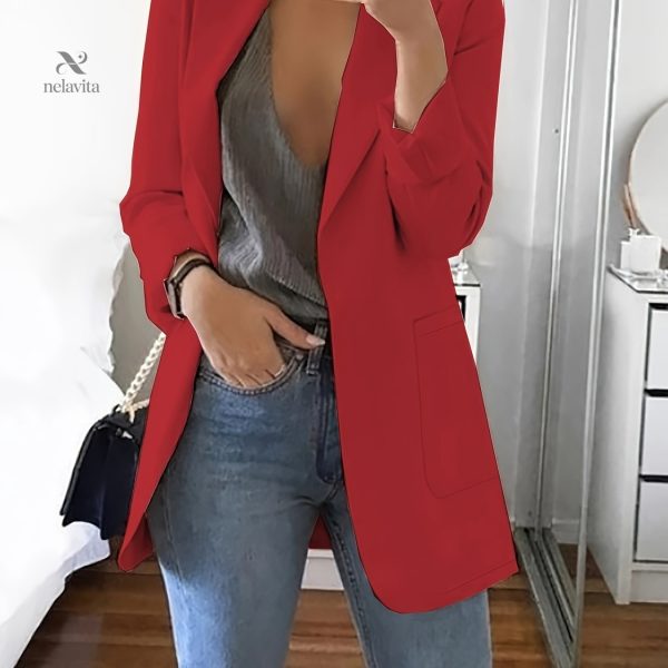 Blazer Uni Femme avec Coupe Ajustée