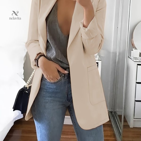 Blazer Chic Femme en Couleur Unie