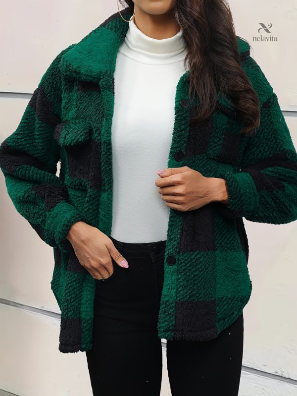 Manteau femme en tissu extensible avec motifs