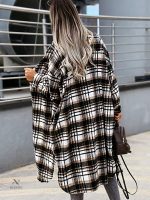 Veste femme à motif carreaux et boutons