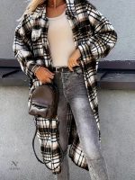 Manteau boutonné à carreaux pour les journées fraîches