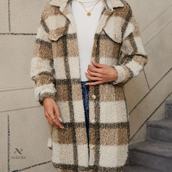 Manteau femme à carreaux, parfait pour le quotidien