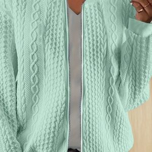 Veste Texturée Femme Grande Taille Décontractée