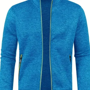 Veste Zippée Homme Polaire Légère – Gilet Chaud à Col Montant pour l’Hiver