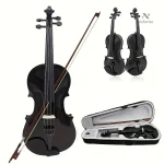 Violon Classique Noir Élégant 4/4 pour débutants