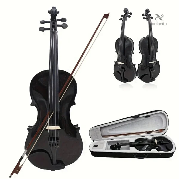 violon-classique-noir-elegant-instrument-a-cordes-4-4-pou-vcsk85-1 Violon Classique Noir Élégant 4/4 pour débutants