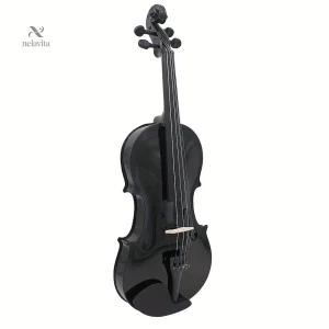 Violon noir pour étudiants, instrument à cordes 4/4