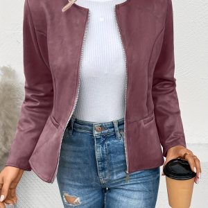 Veste Zippé Courte Femme - Style Élégant et Moderne
